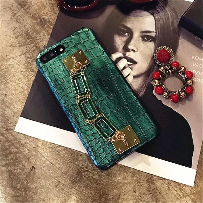 

European and American fashion brand for Apple 11pro mobile 7/8plus luxury bracelet crocodile xs/xr mobile phone case tide