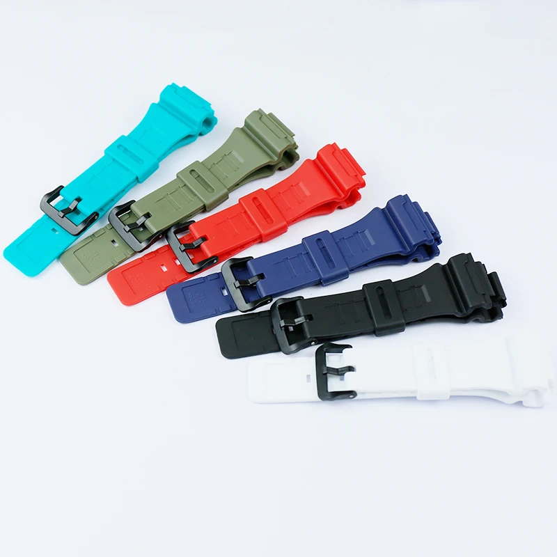 Watch accessories men's resin black strap for Casio AQ-S810W AEQ-110W W-735H ladies sports waterproof strap