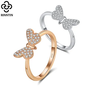 Женское кольцо из серебра 925 пробы, с цирконом