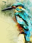 Искусство искусства Kingfisher Bird, шелковая фотокартина, 24x36 дюймов