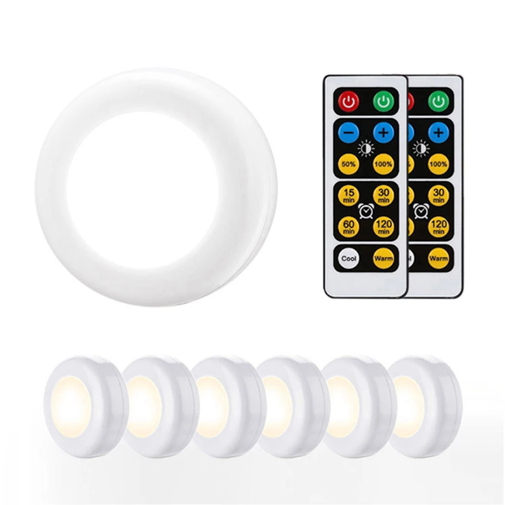 

Wireless Cabinet Light Dimmable Touch Sensor Dual Color LED Night Lamps Battery Power Remote Control Suitable for Kitchen Stair