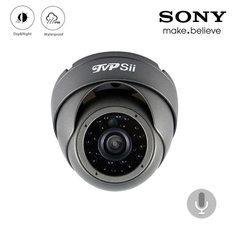 24 шт. Инфракрасные светодиоды 4 к 8mp/5mp/4MP/2MP водонепроницаемый IP66 серый металлический купол AHD полусфера Аудио CCTV камеры видеонаблюдения