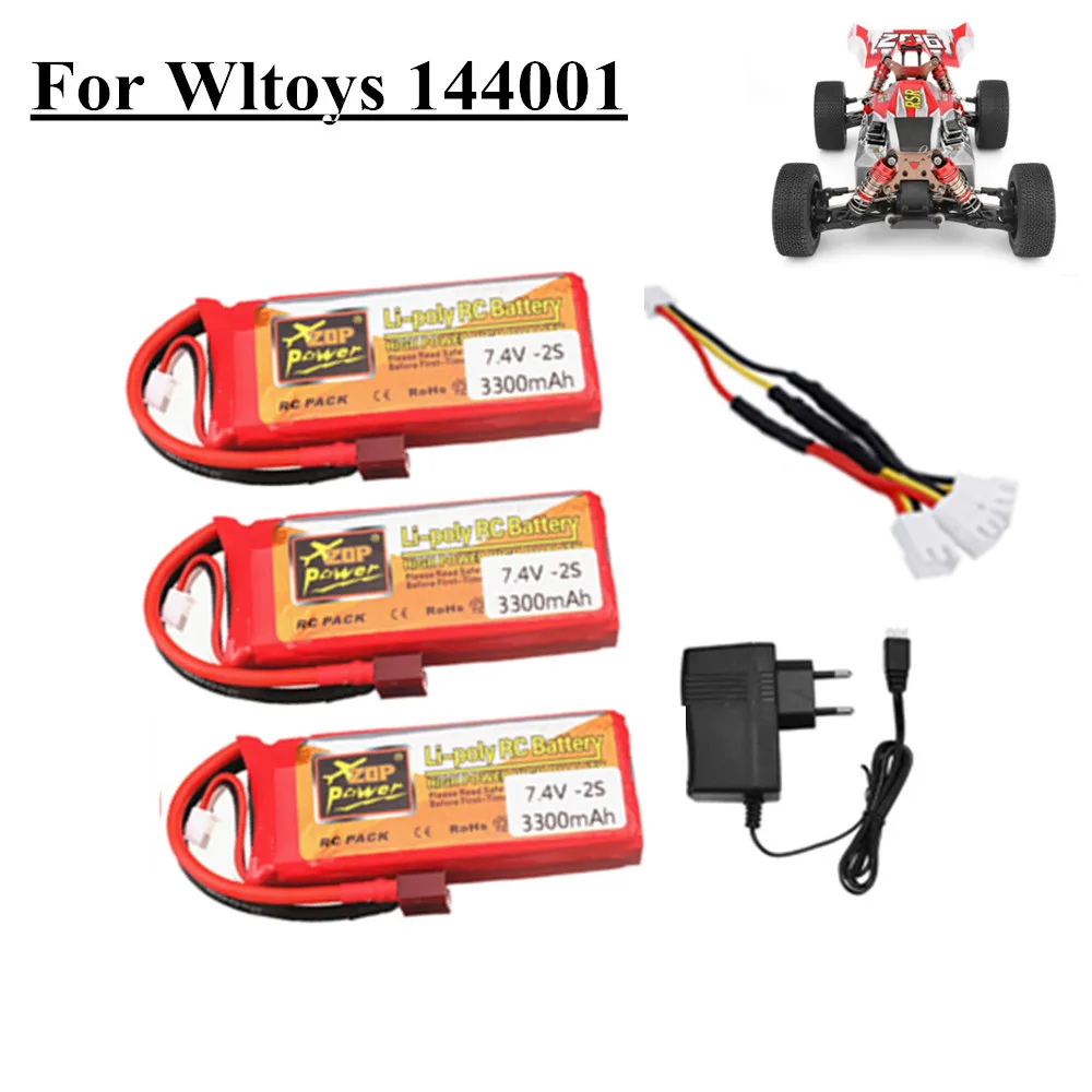 144001 литий-полимерный аккумулятор для автомобиля 2s 7 4 В 3300 мАч Wltoys 1/14 Запчасти