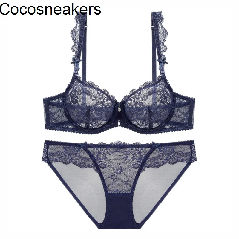 

Ультратонкий кружевной комплект с широкими лямками и нескользящим бюстгальтером, сексуальное женское нижнее белье