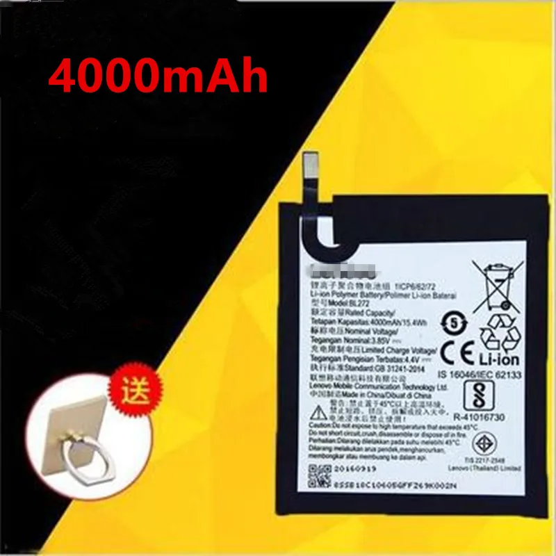 

100% NEW 4000mAh battery BL272 For Lenovo Vibe K6 Power For Lenovo XT1662 K33A42 Replacement Batteries