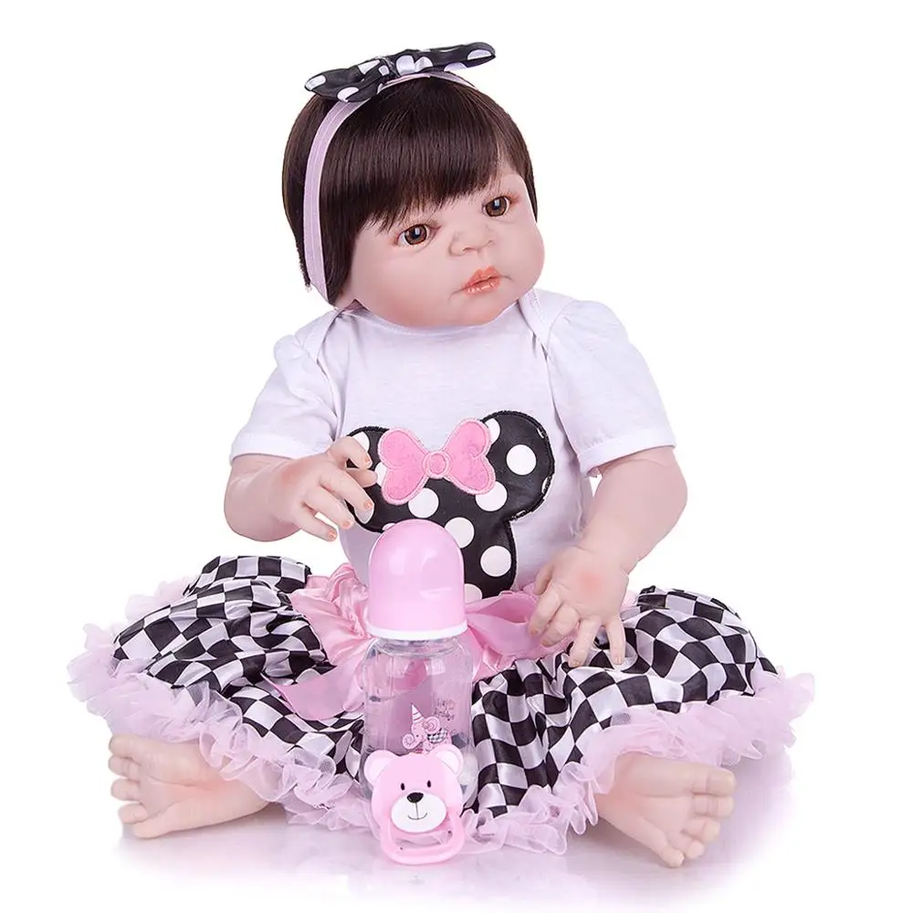 KEIMUI Милая 23 дюймовая Кукла Reborn Babies полностью силиконовая виниловая детские