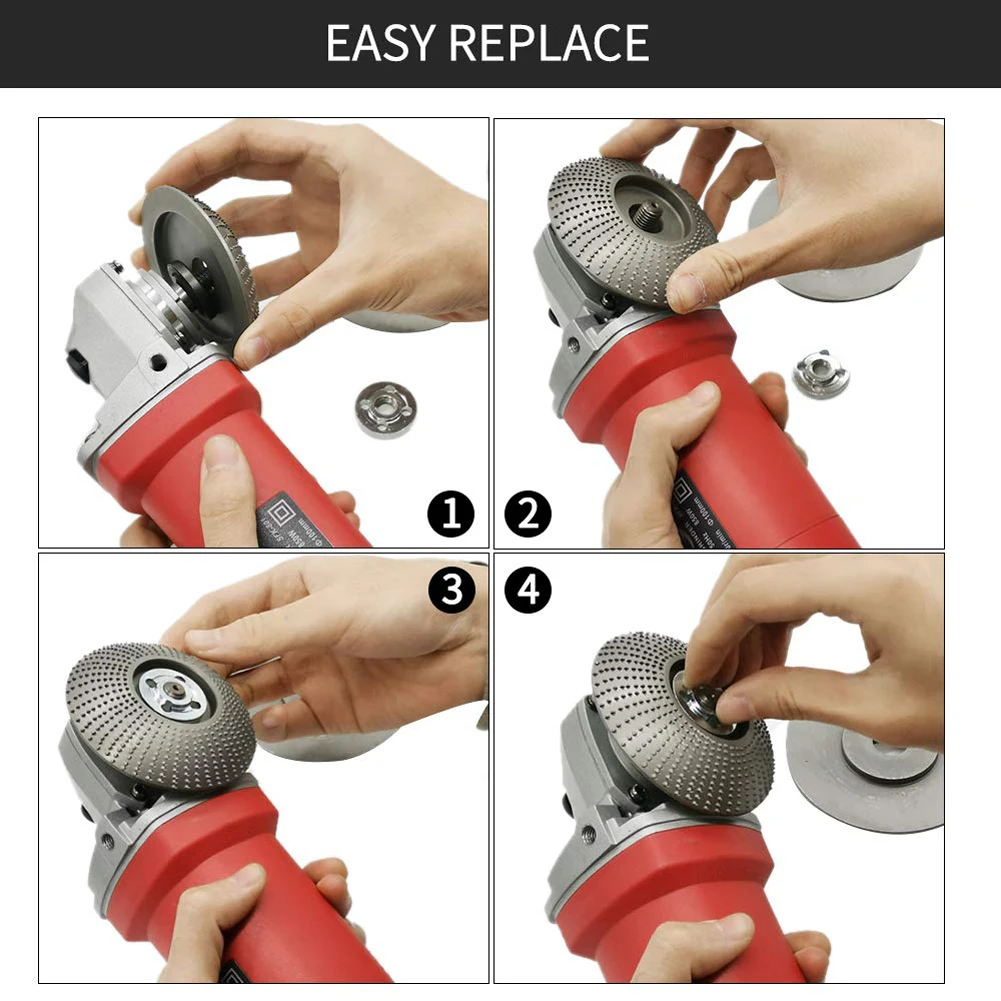 

100mm Wood Grinding Wheel Rotary Disc Sanding Angle Grinder Disc Woodworker Carving Abrasive Tool For Angle Tungsten Carbide