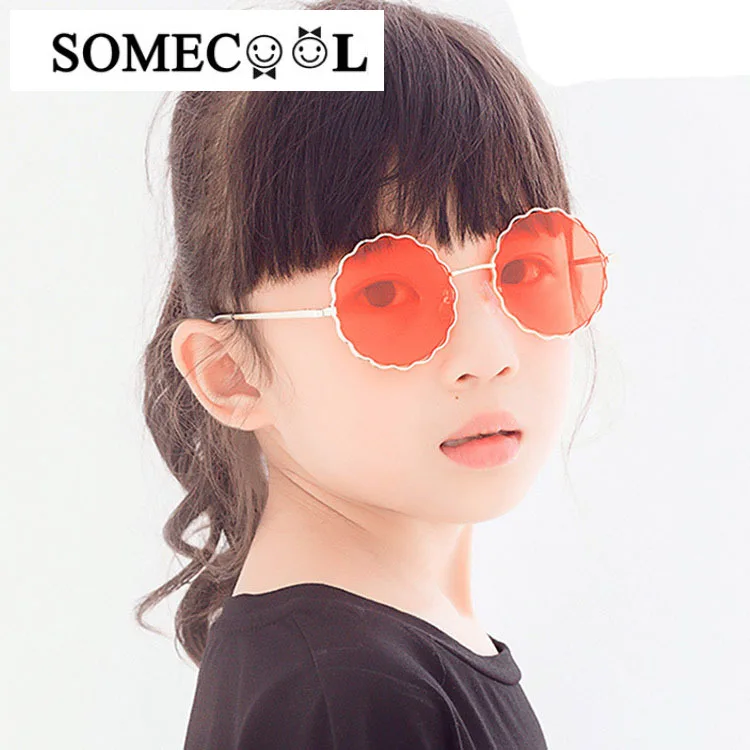Солнцезащитные очки в форме цветка для девочек 3-8 лет винтажные круглые