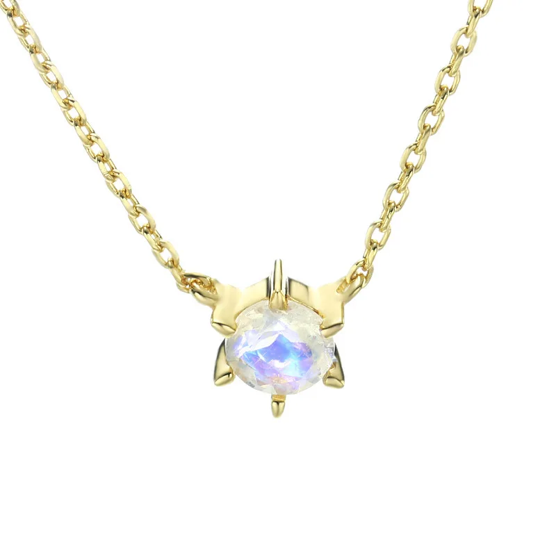 Ожерелье женское серебряное с шестью когтями чокер опаловым камнем и