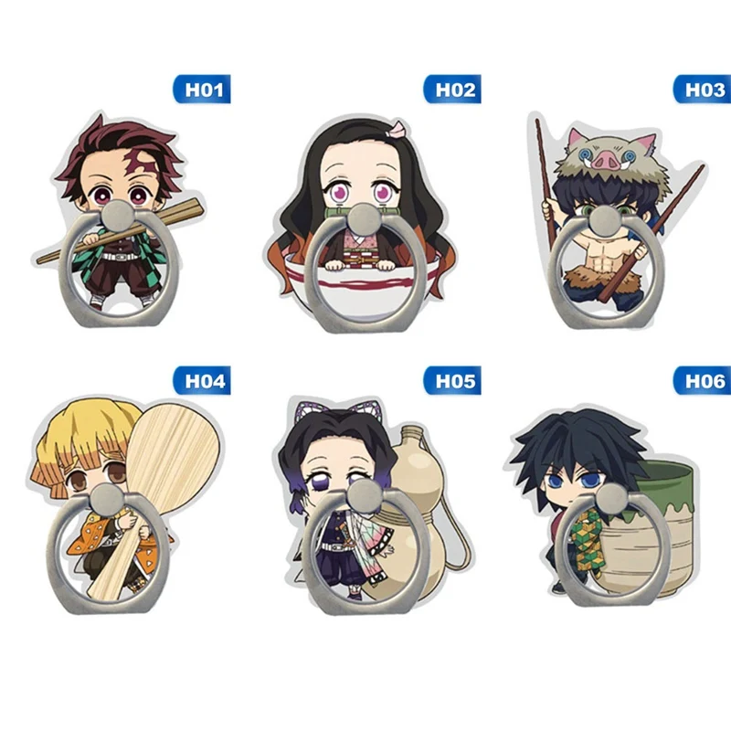 

Acrylic Anime Demon Slayer Kimetsu No Yaiba Cute Mobile Phone Ring Bracket For 360 Degree Rotating Mobile Phone Ring Buckle