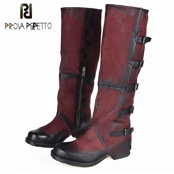 Prova Perfetto/Модная женская обувь Ковбойские сапоги ручной работы в стиле милитари