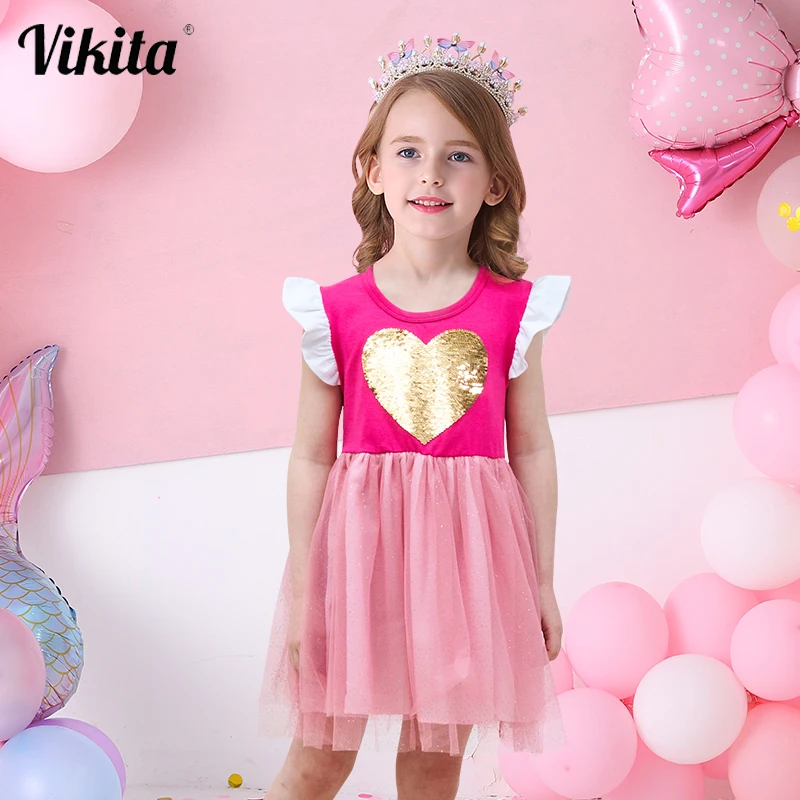 VIKITA Girls Princess Dress Kids Unicorn Dresses Children Vestidos 2019 Tutu Summer For Girl | Детская одежда и обувь
