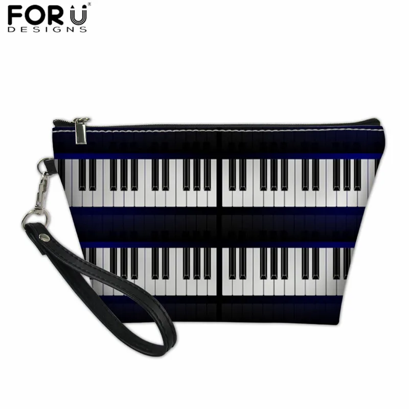 XM2177Z8 FORUDESIGNS Women Makeup Pouch Organizer Travel Toiletries Bag Piano Notes Waterproof Small Bags for Ladies Handbag Cosmetic Bag - Color: XM2177Z8