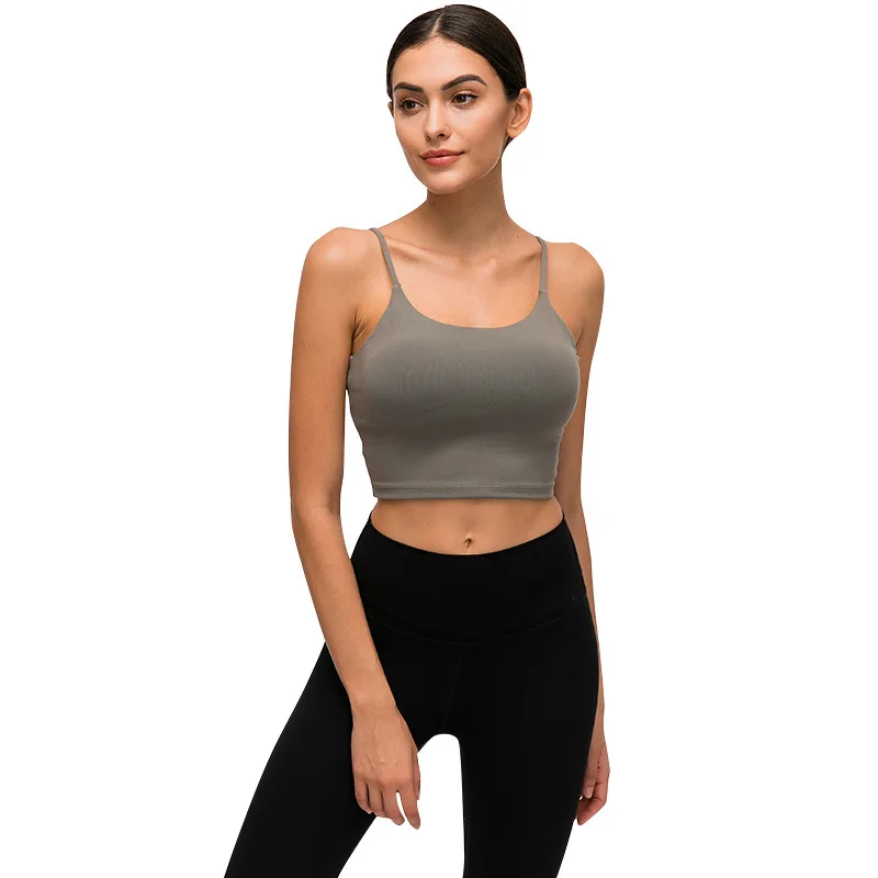 Mossy green Imlario Классическая майка для занятий йогой Bralet, мягкая, облегающая, Спортзал Бодибилдинг, укороченный топ, пуш-ап, нейлон, однотонные тренировочные утягивающие майки - Цвет: Mossy green
