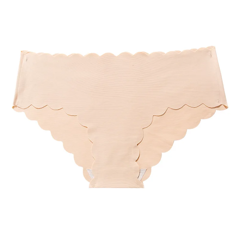 

Сексуальные женские нейлоновые однотонные бесшовные трусики с оборками, ультратонкие дышащие трусы с низкой посадкой, женское белье