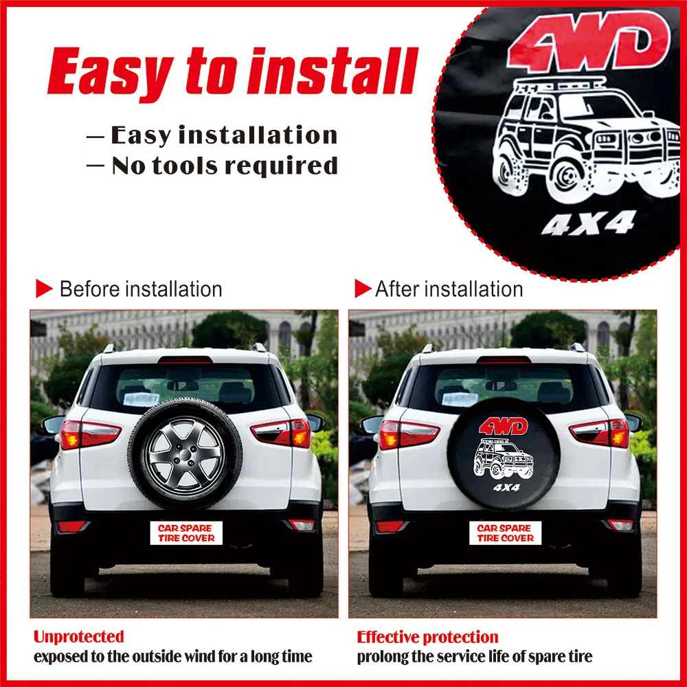 Чехол для автомобильных шин Jeep Hummer защитная накладка запасных колес 14/15/16/17