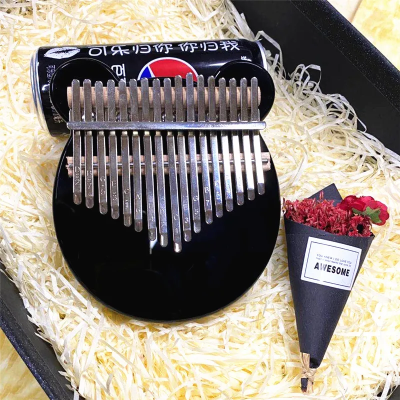 

Pink crystal transparent Kalimba thumb piano 17-key acrylic board calimba keyboard instrument finger piano