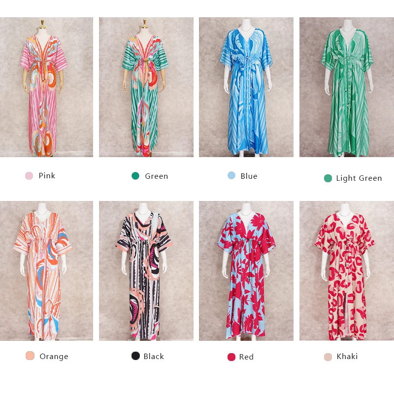 Накидки для бикини длинное платье с принтом в стиле бохо привлекательная пляжная