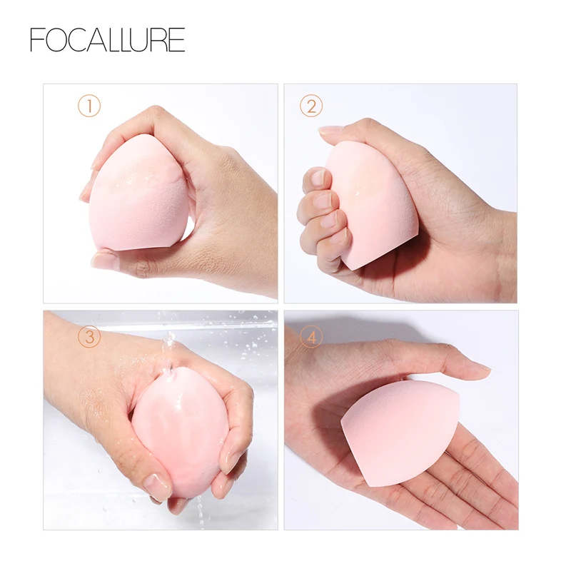 FOCALLURE мягкая губка для макияжа, Тональная основа, консилер, румяна, пудра, инструменты для макияжа, легко носить, косметический спонж