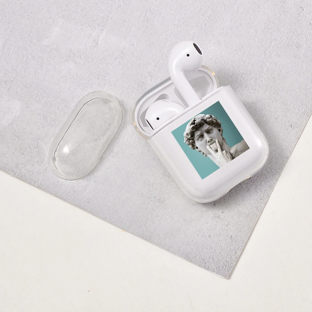 Милый чехол для Apple airpods со смешными героями из мультфильмов статуи искусство