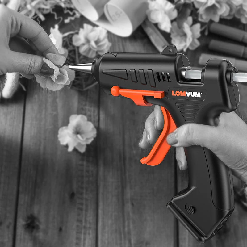 LOMVUM-pistola de pegamento de fusión en caliente, inalámbrica, batería de litio recargable, 4,2 V, herramienta de reparación inalámbrica, herramientas de bricolaje para el hogar, Pistola de Pegamento Caliente