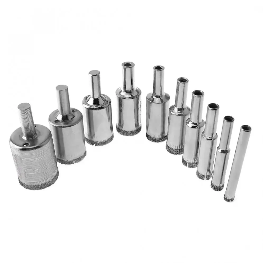 

10/15/17pcs Hole Saws Diamond Coated Core 6-50mm Hole Saw Drill Bit Set Tools Glass Drill Hole Opener for Tiles Glass Ceramic
