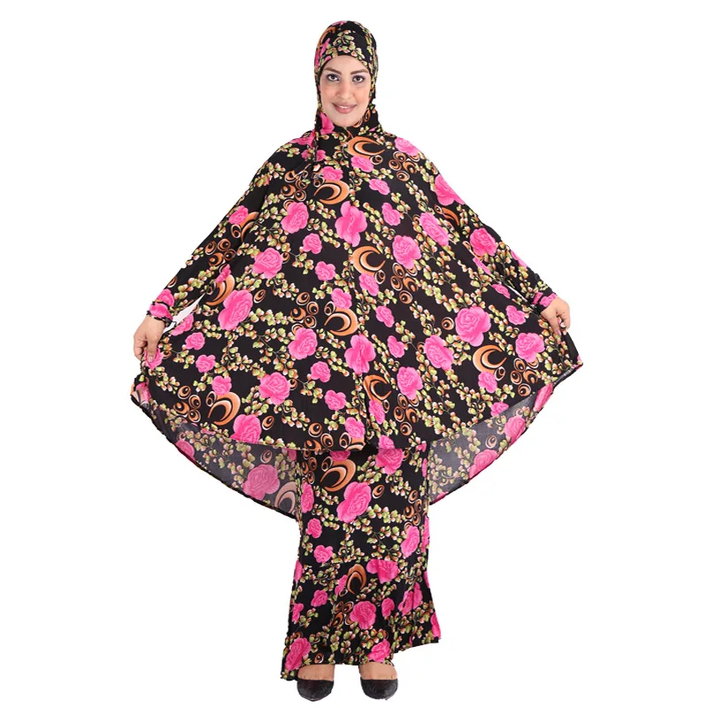 (12 шт./лот) новый стиль Женский кафтан с мусульманским принтом Khimar abaya два кубика