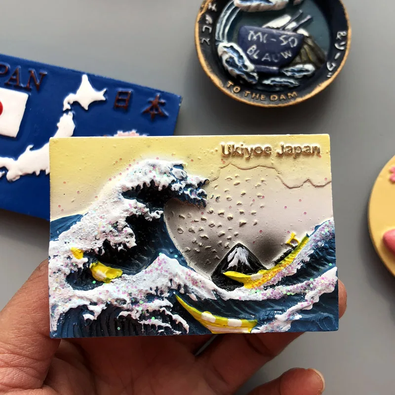 Японская карта сувениры крепление Fuji круглые дарма Фауст дам Блау магнитные