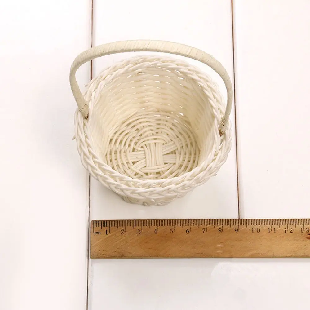 Ручная тканые корзины для хранения пластиковые цветов из ротанга фруктов чая