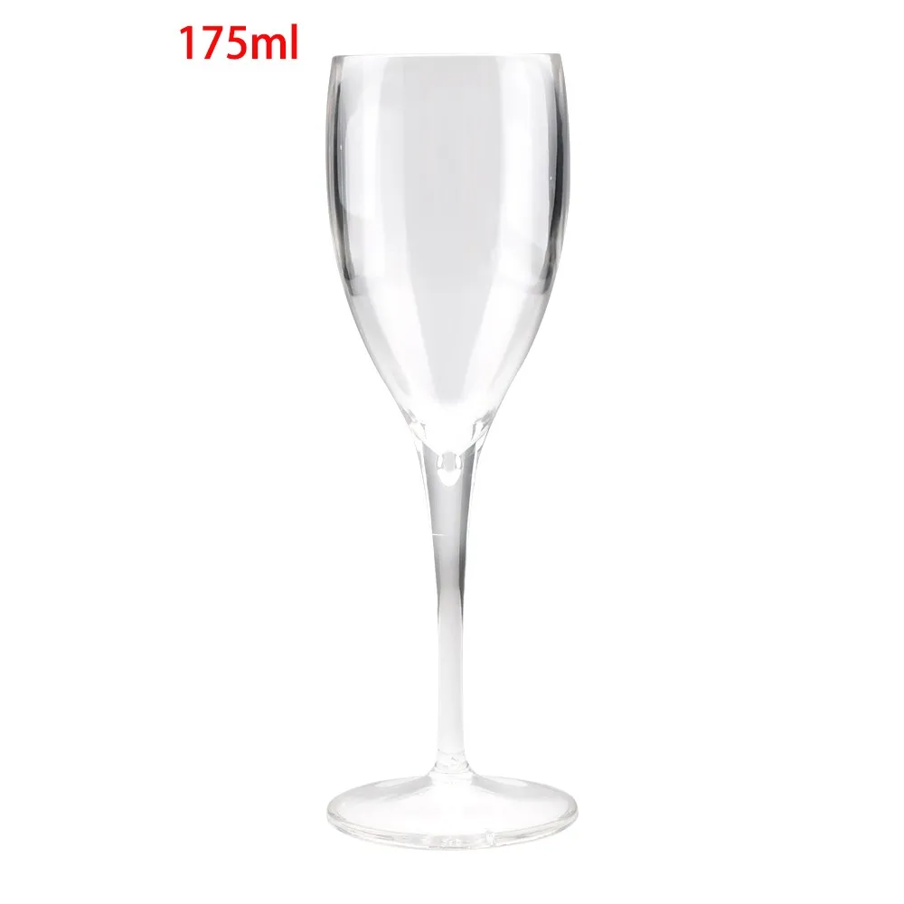 

New Plastic Safe White Acrylic Champagne Transparent Wine Glass Stemware