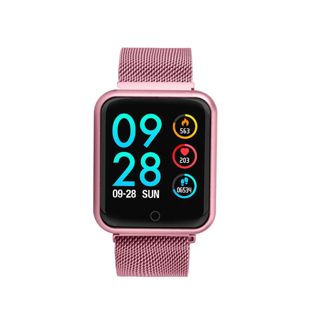 Розовый Fashion Waterproof Smart Watch P70 Bluetooth 4.0 Smartwatch For Apple IPhone xiaomi LG Heart Rate Monitor Fitness Tracker - Цвет: Розовый