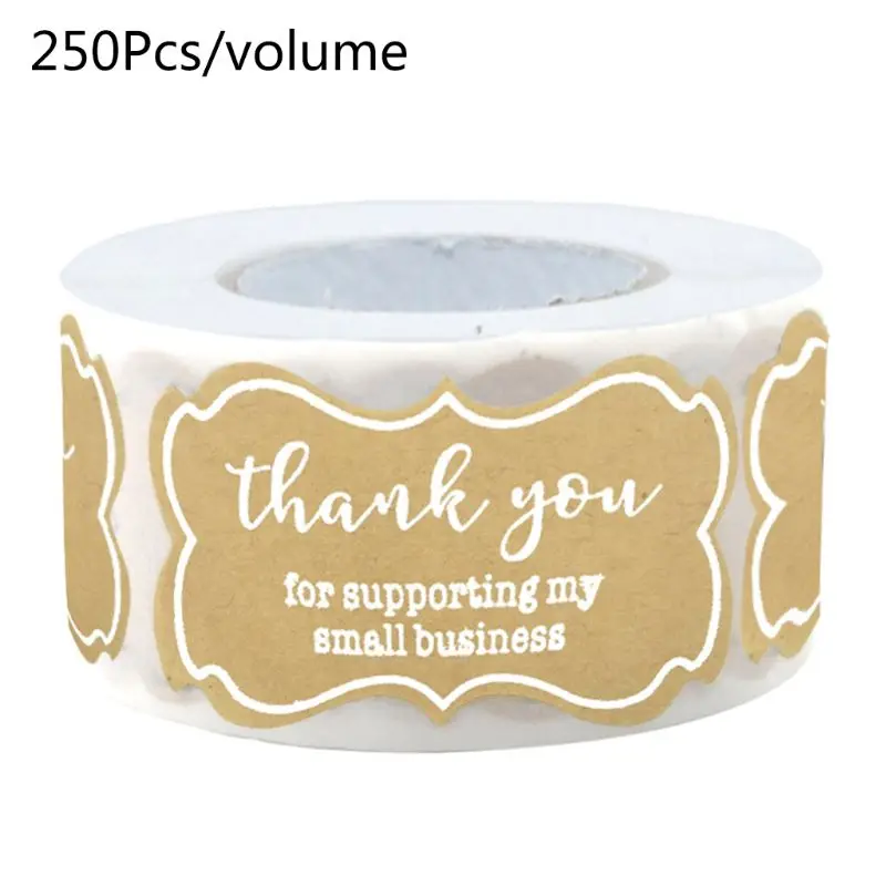 

250pcs Thank You for supporting My Small Business Stickers Handmade Baking Label D08D
