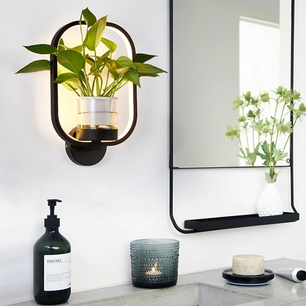 Простой современный настенный светильник Северное растение Настенные