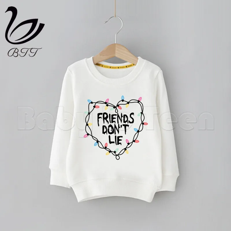 Странные вещи друзья не лгут Детская толстовка с капюшоном и милым принтом