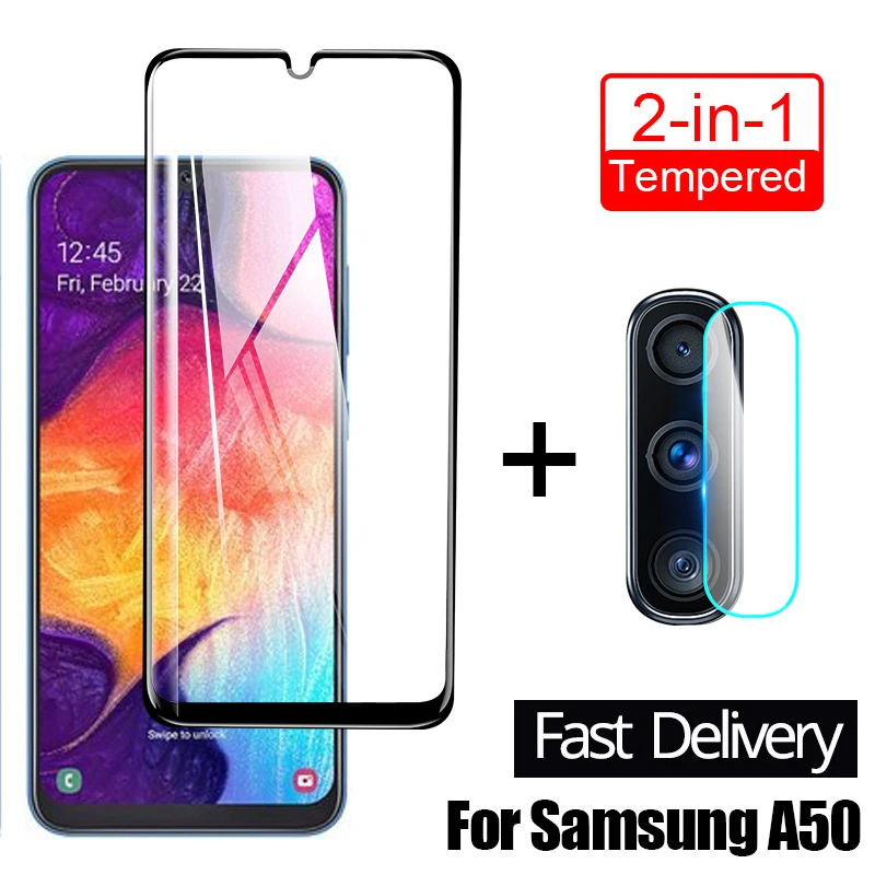 Закаленное стекло для Samsung Galaxy A50 A70 A20 A30 S полное покрытие переднее защита экрана