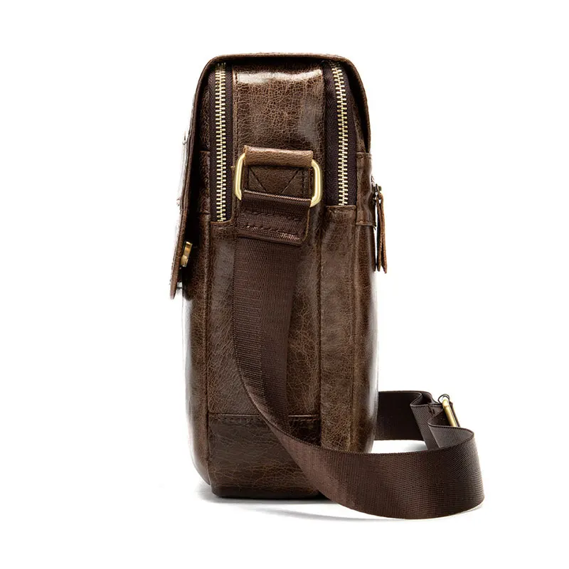 Качественная мужская мягкая кожаная сумка из натуральной кожи через плечо с