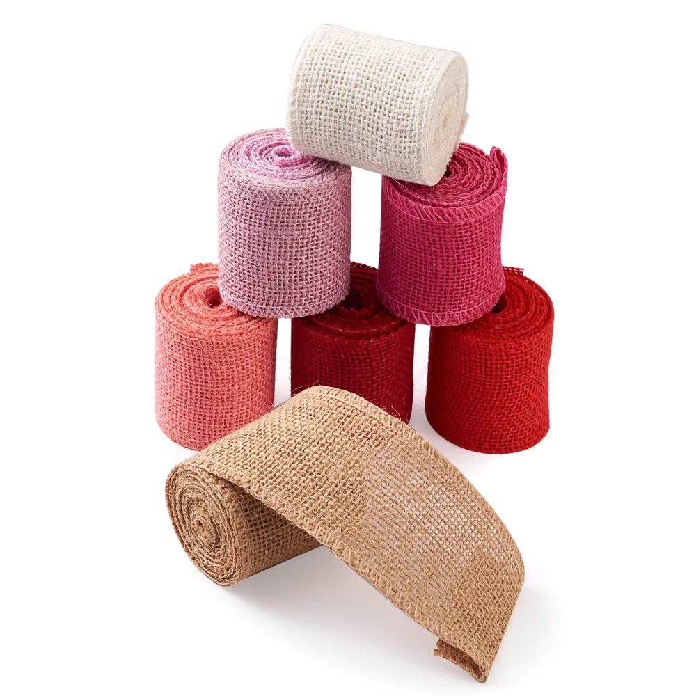 

Ленты из джутовой мешковины, 7 рулонов/набор