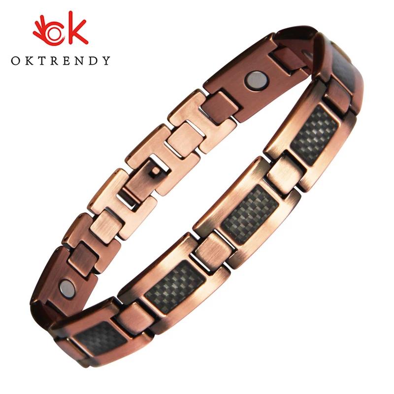 Магнитный браслет Oktrendy для мужчин энергетический каменный 3000 регулируемый