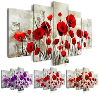 huacan 5pcsset flowers diamond painting poppy flower full drill square 5d diamond embroidery multi picture home decora