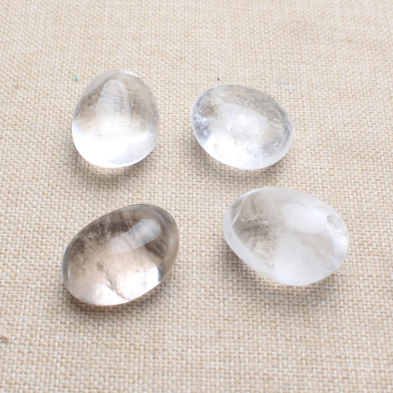 

Natural White Transparent Crystal Toy Crystal Stone Oval Massage Handpiece Men's And Women's Crystal Jewelry 100 Gram