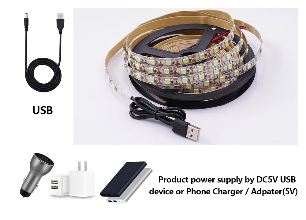 LUCKY светодиодный 5 в светодиодный USB ТВ ПОДСВЕТКА светодиодный светильник водонепроницаемая лента 5050 SMD Гибкая RGB лента с пультом дистанционного управления 24 ключа 3 ключа Wifi