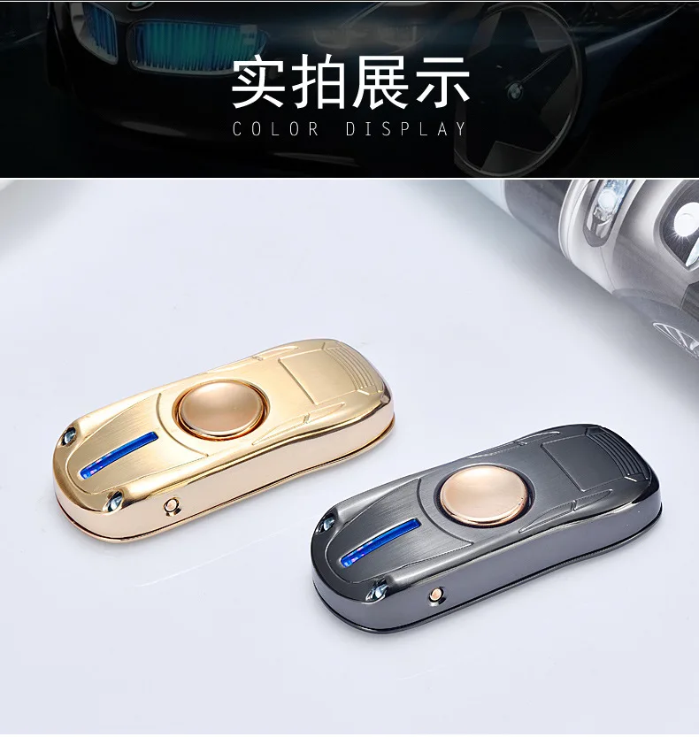 Креативный автомобильный Спиннер USB зарядка Зажигалка персональный металлический мужской подарок Электронная usb-зажигалка для сигарет Крутые гаджеты
