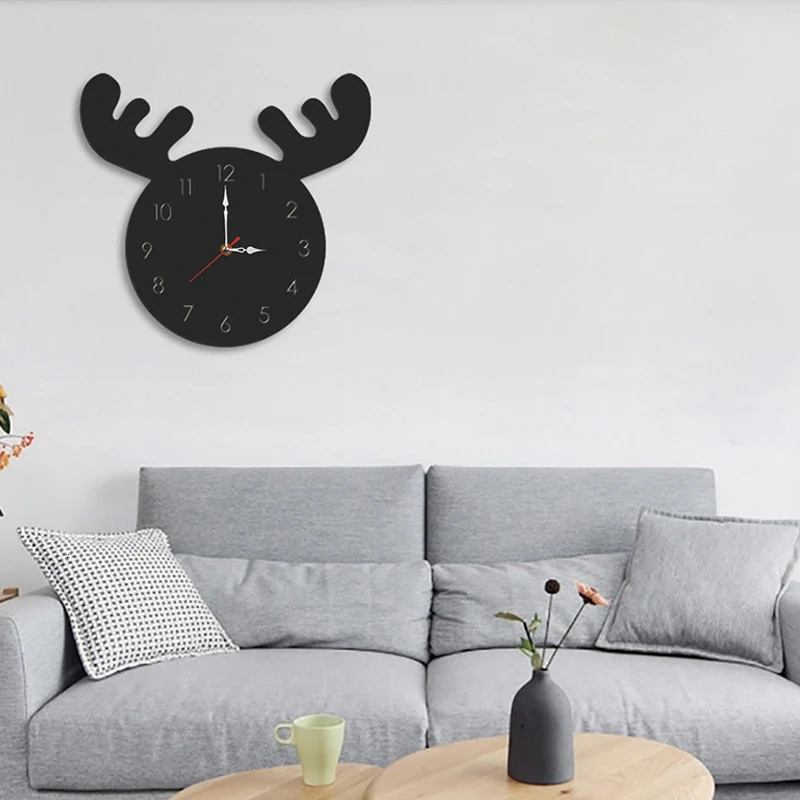 Резные настенные часы с оленем для дома гостиной украшения аксессуары
