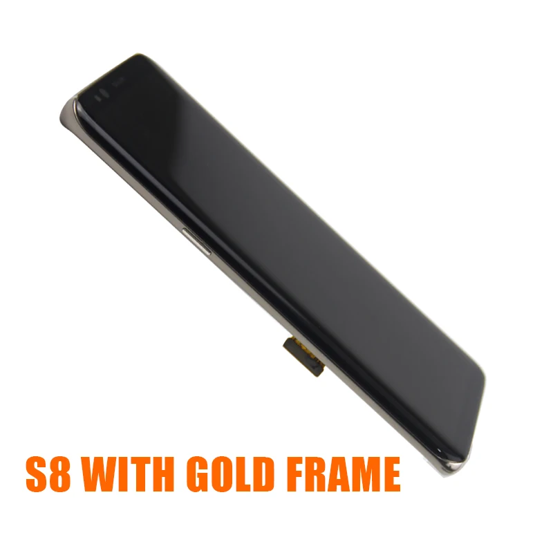 S8 WITH GOLD FRAME AMOLED после рынка S8 Lcd сенсорный экран с рамкой для SAMSUNG Galaxy S8 G950 G950F - Color: S8 WITH GOLD FRAME