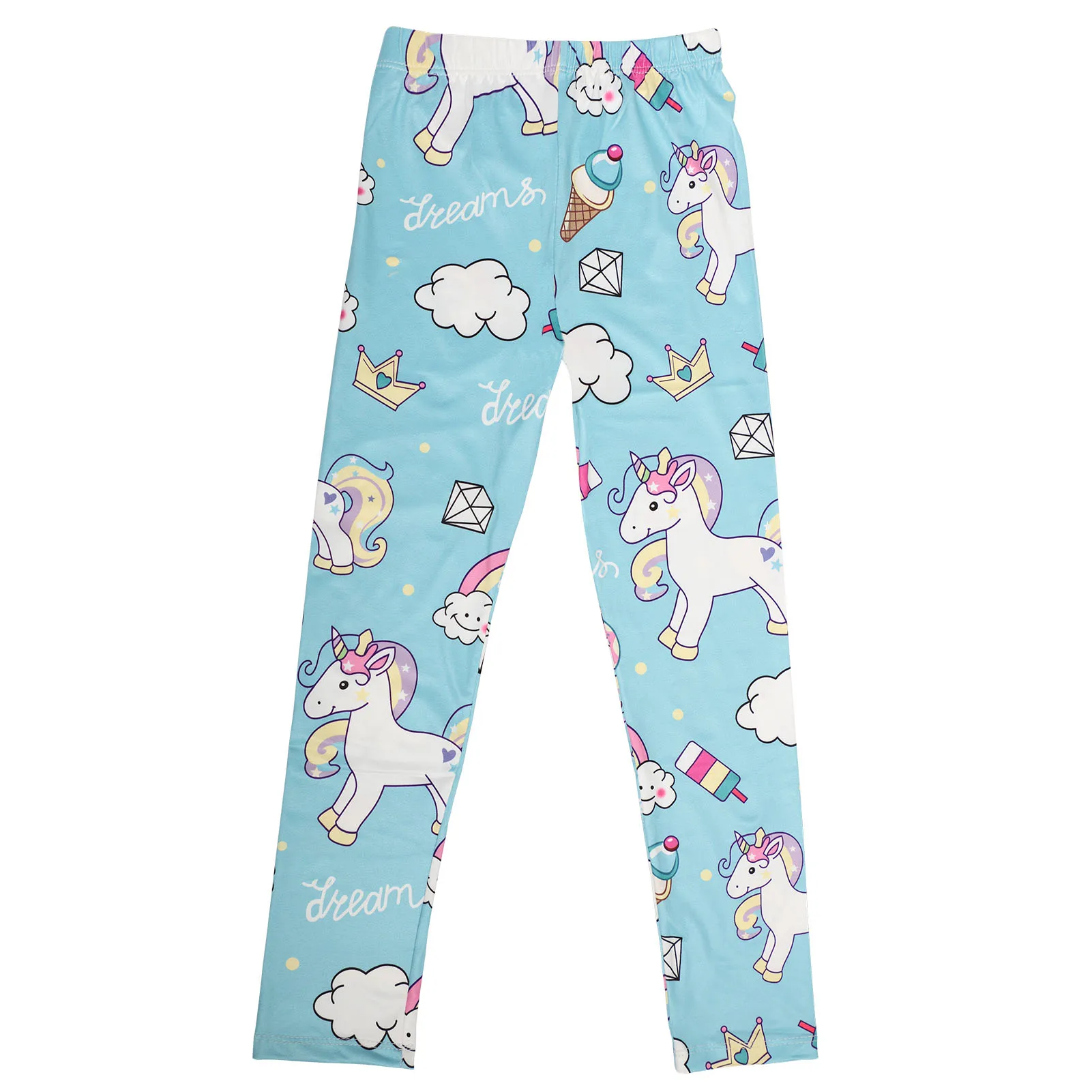 Girl Leggings Unicorn Tights for Children Summer Kid Trousers Student Ankle Length Stretch Pants Toddler Casual Bottoms Clothing