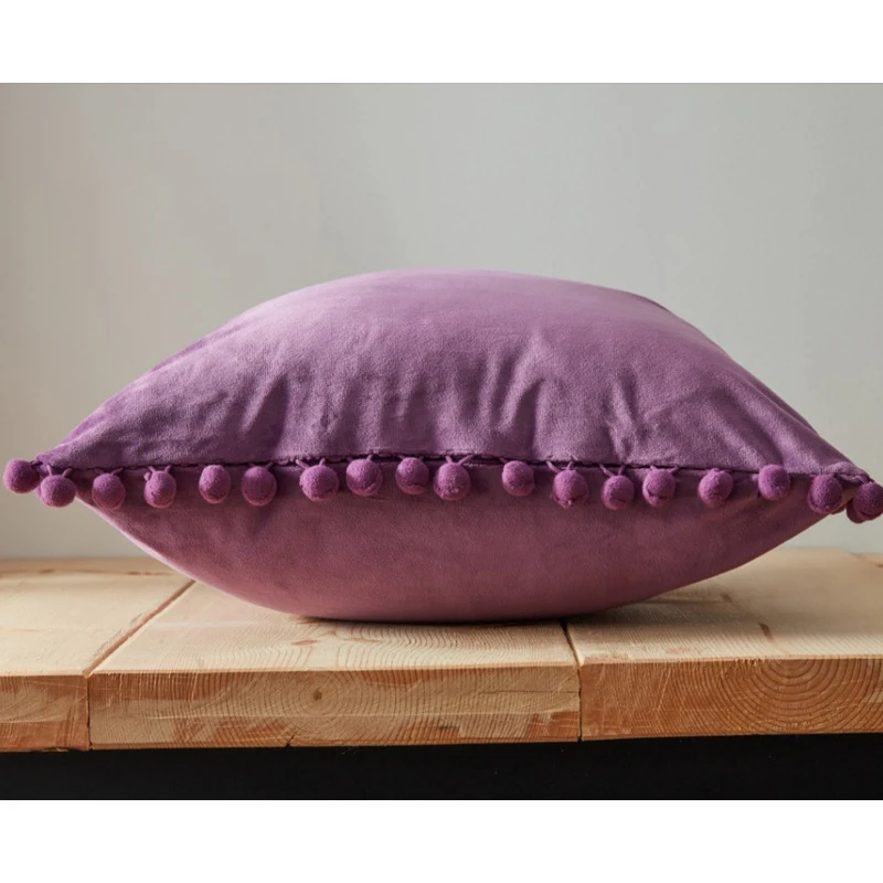 Домашний Декоративный квадратный чехол для подушки кружевной с шариками мягкий