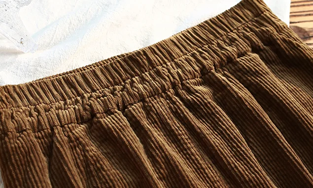 

Fall Winter Casual Womens Female High Waisted Knee Length Black Blue Corduroy Skirt , 2018 Ladies Women Slim 4xl Skirts