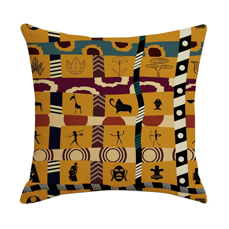 4 шт. льняные наволочки для подушки с принтом | Дом и сад