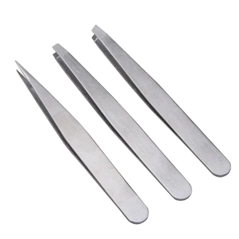 3 шт. набор пинцетов для бровей профессиональный из нержавеющей стали Наклонный