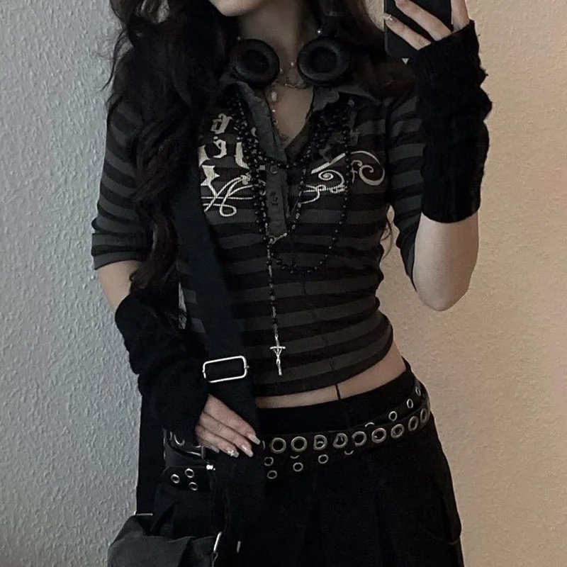 Женская толстовка в полоску с коротким рукавом и пуговицами | одежда